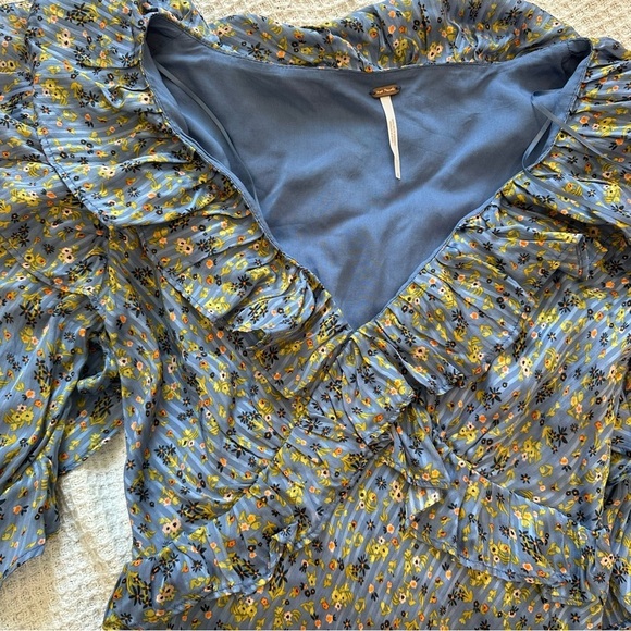 Free people Sweetest Thing Mini Dress in Midnight Cowboy size 0 long sleeve - Picture 7 of 11